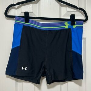 Under Armour. Black & Blue. Spandex shorts. Medium.